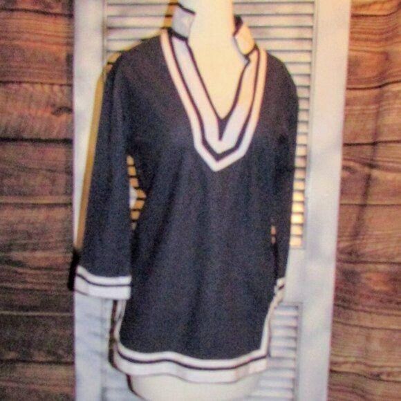 Sherry Taylor Sm Nautical Linen Blend Blouse - Picture 4 of 12